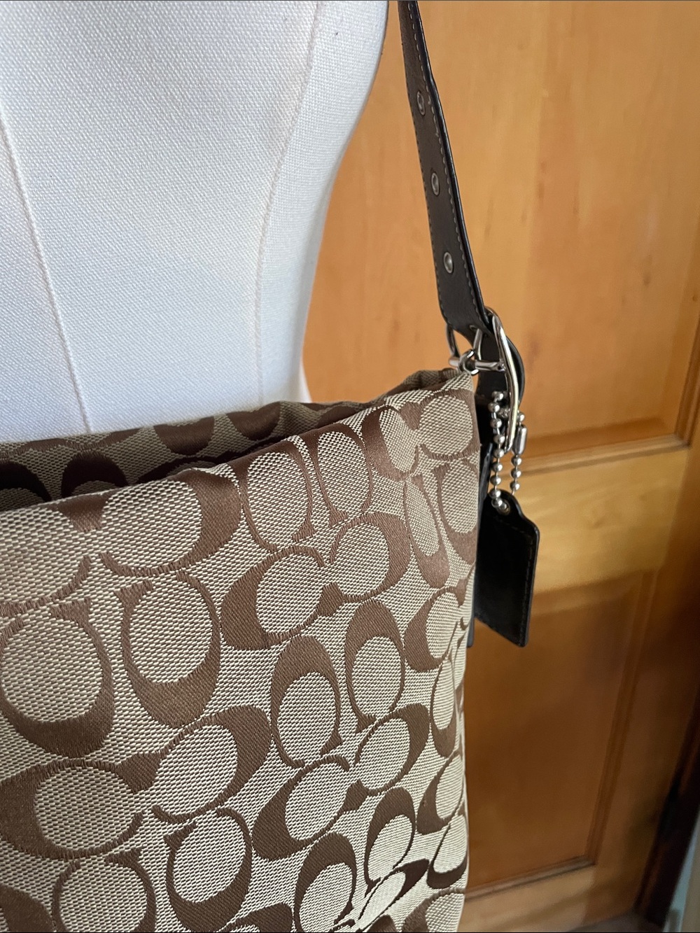 Coach Signature Canvas Hobo Bag in Brown/Tan 6076 - Picture 7 of 15